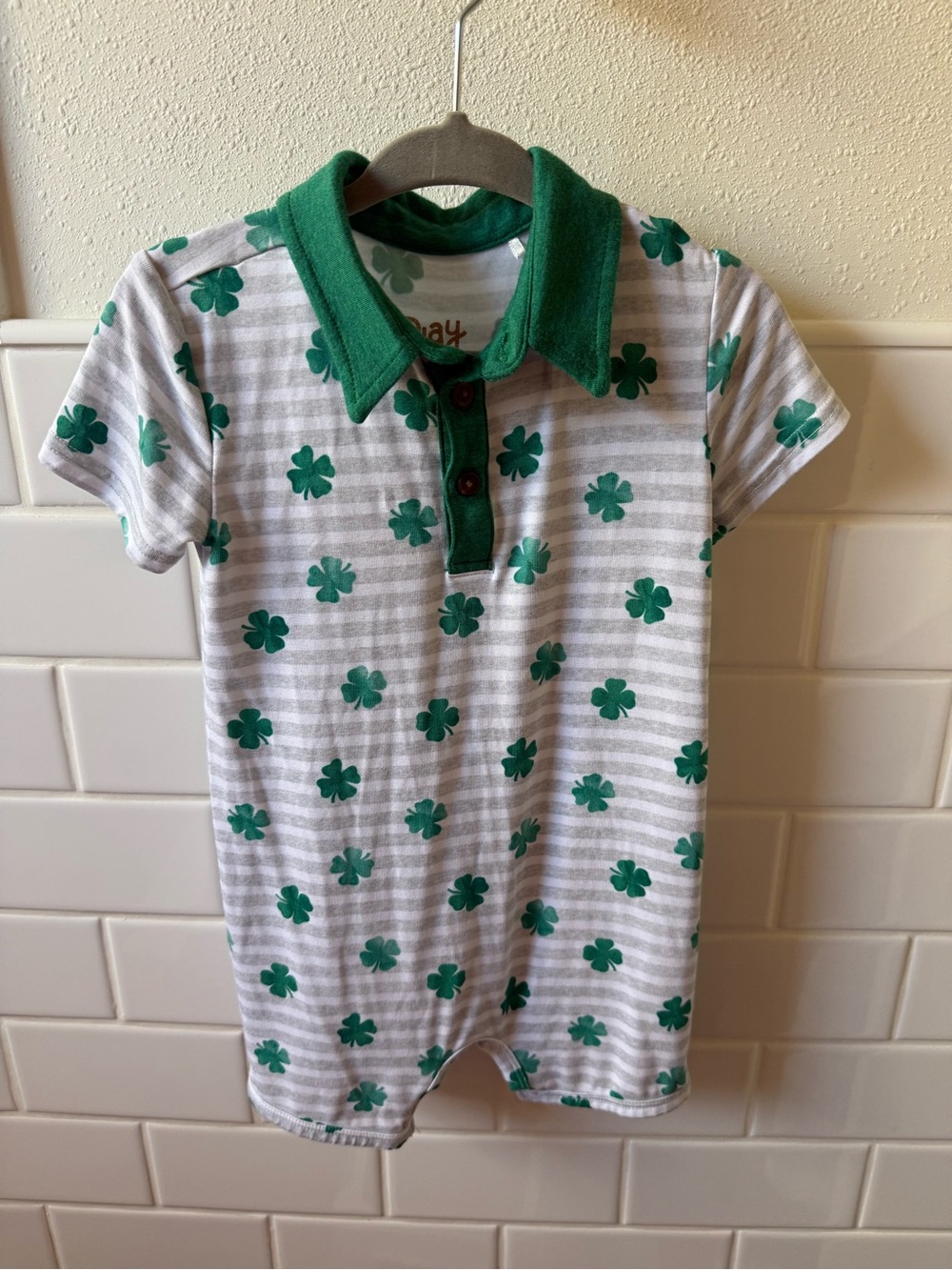 Little Sleepies Lucky Stripes Polo Shorty Romper